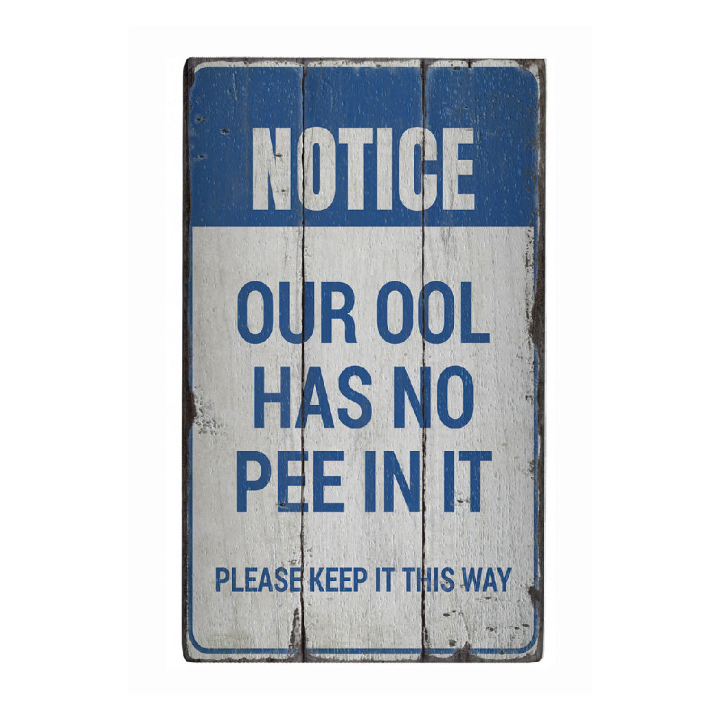 Witty Pool Rustic Wood Sign