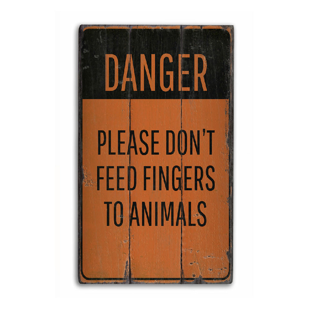 Animal Feeding Warning Rustic Wood Sign