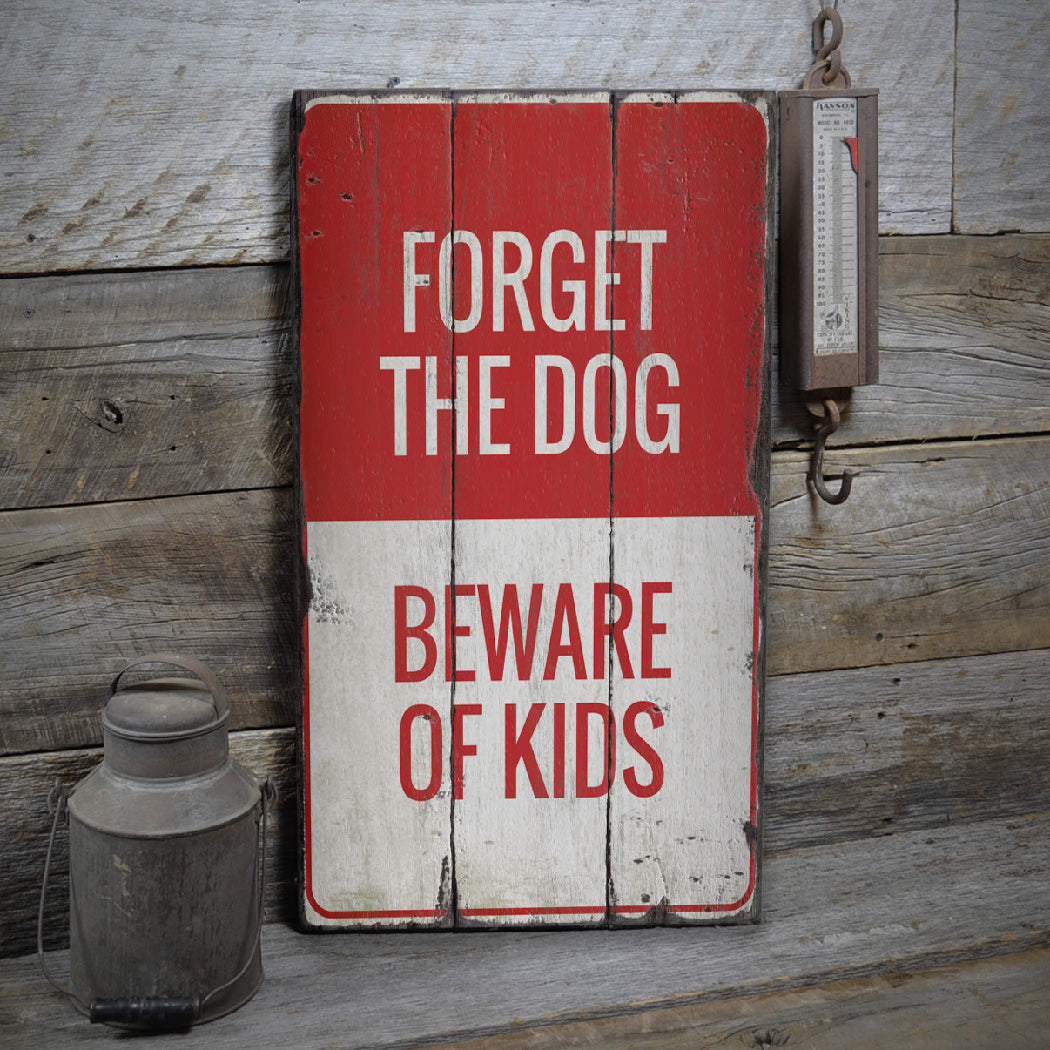 Beware of Kids Rustic Wood Sign