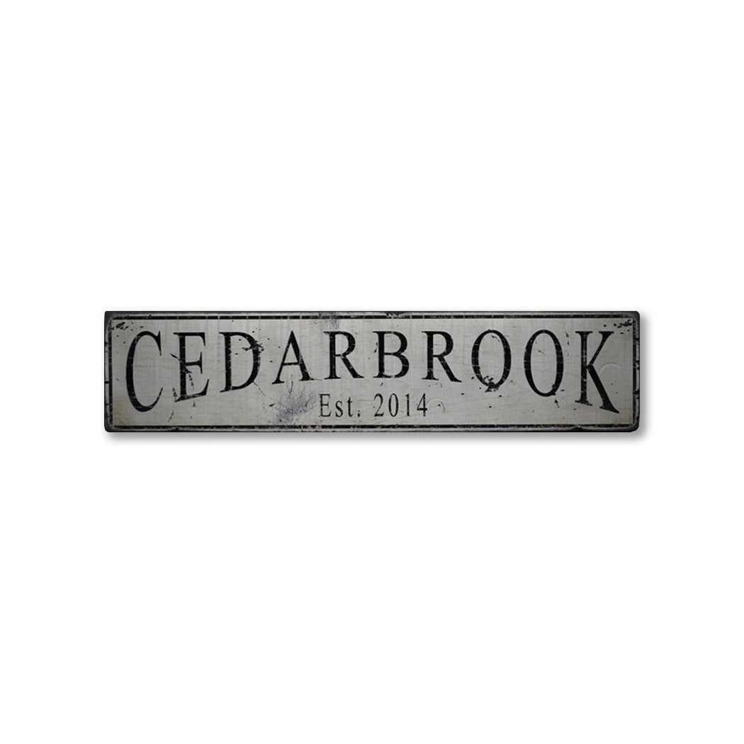 Name & Established Date Rustic Wood Sign