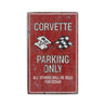 Corvette Parking Rustic Wood Sign