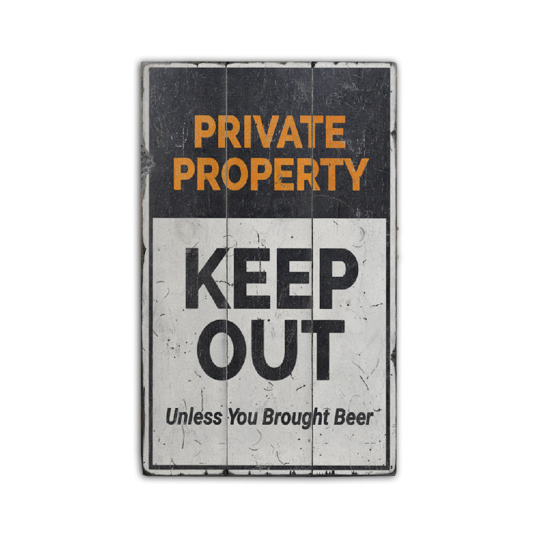 Private Property Rustic Wood Sign