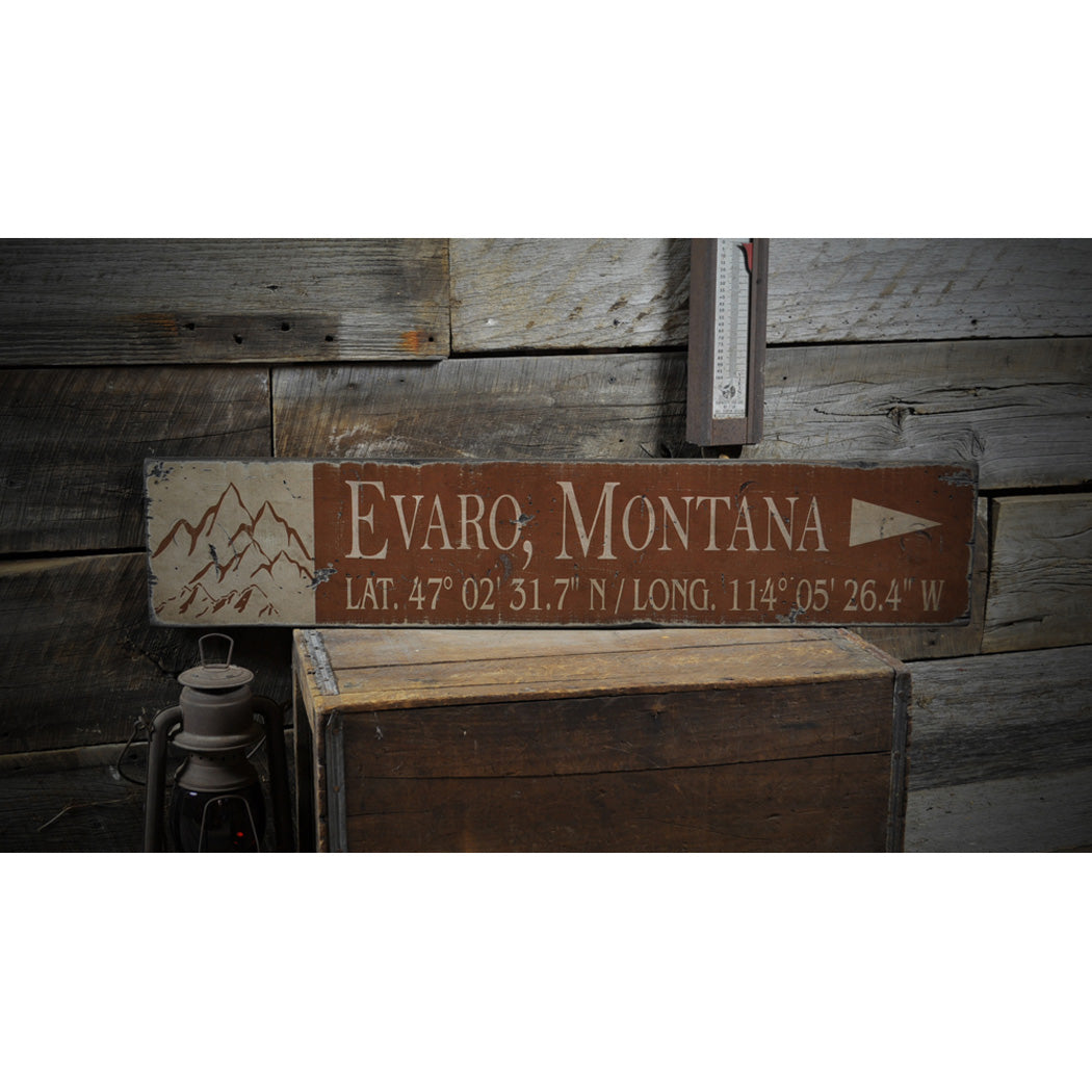 Mountain City Rustic Wood Sign