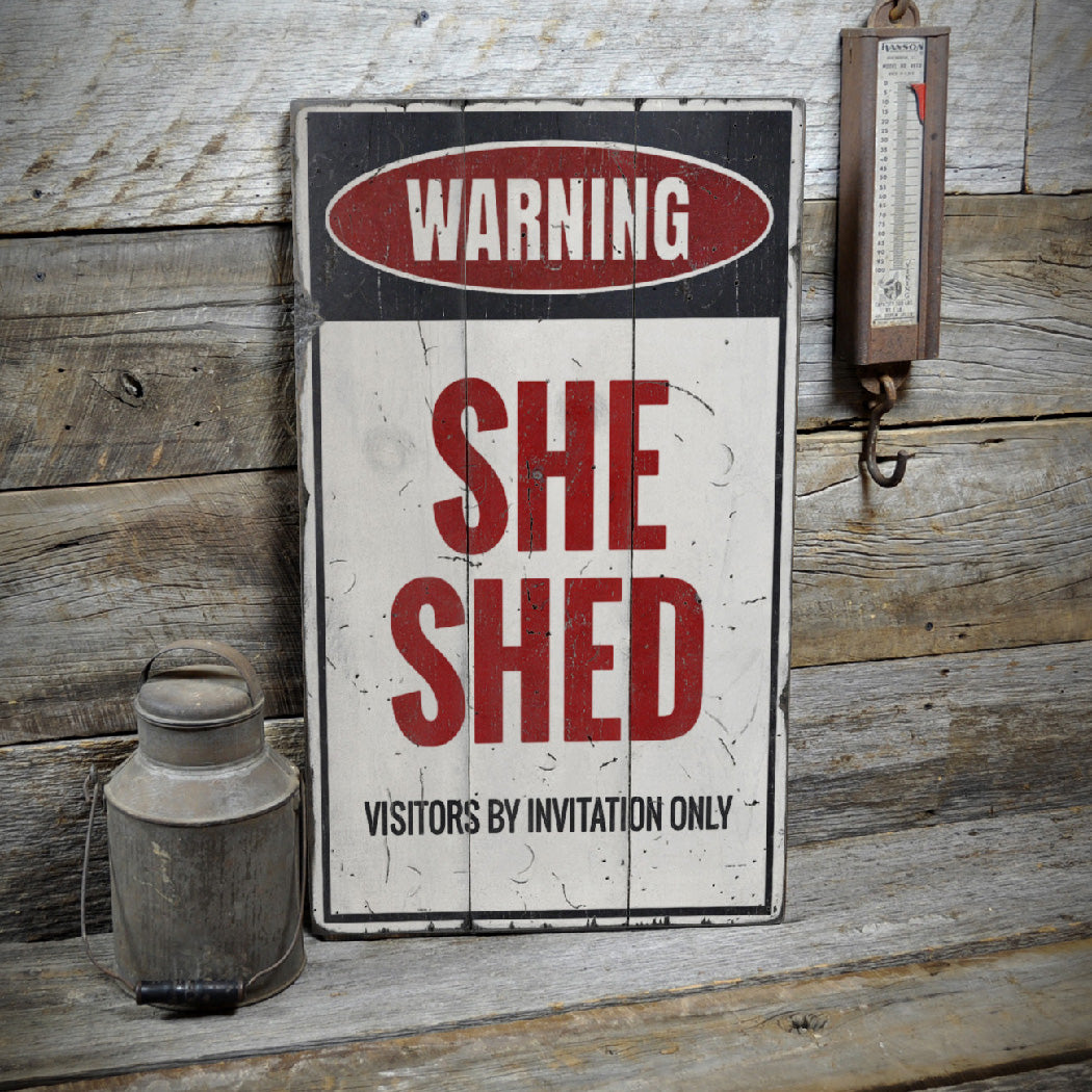 She Shed Rustic Wood Sign