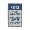 Pets Welcome Rustic Wood Sign