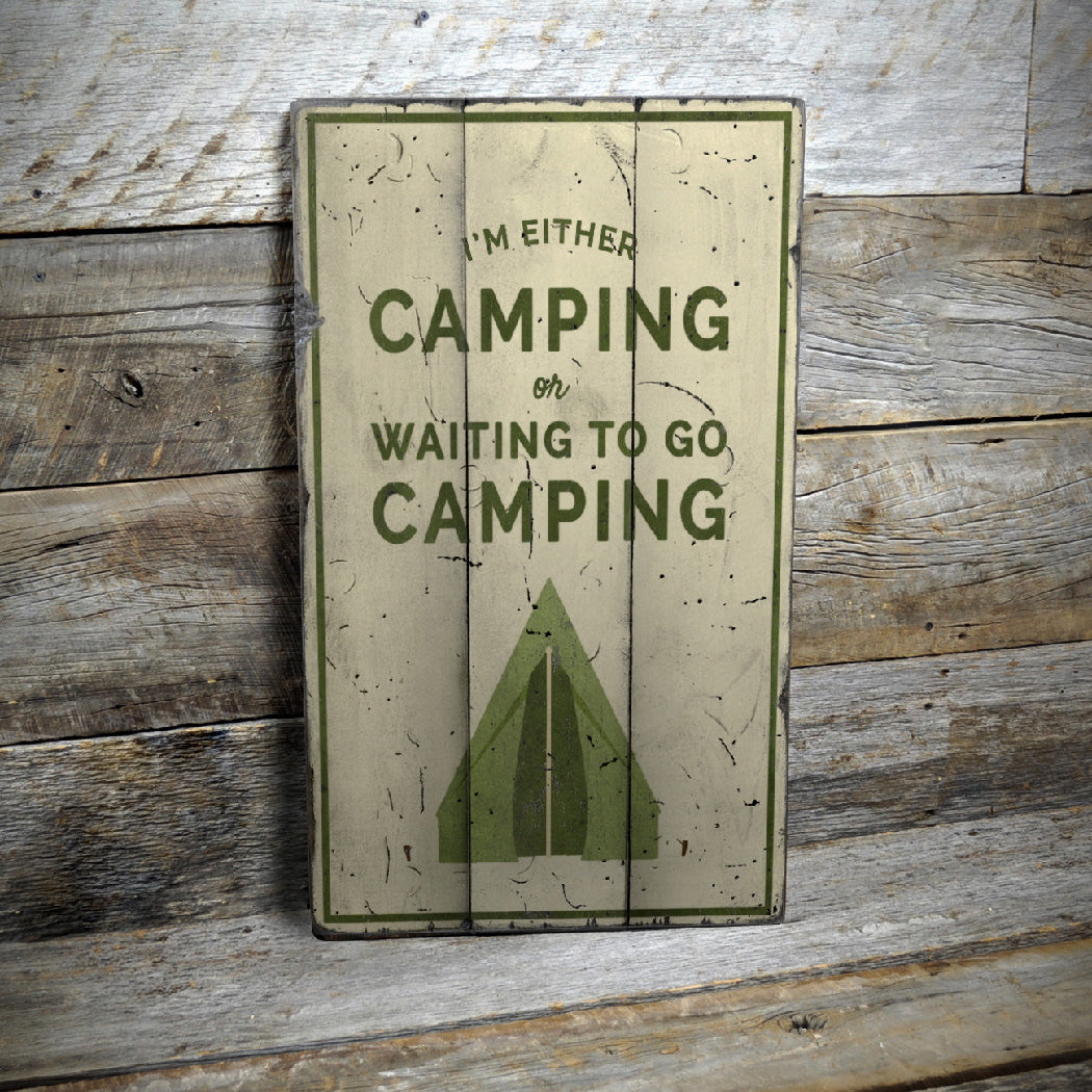 Avid Camper Gift Rustic Wood Sign