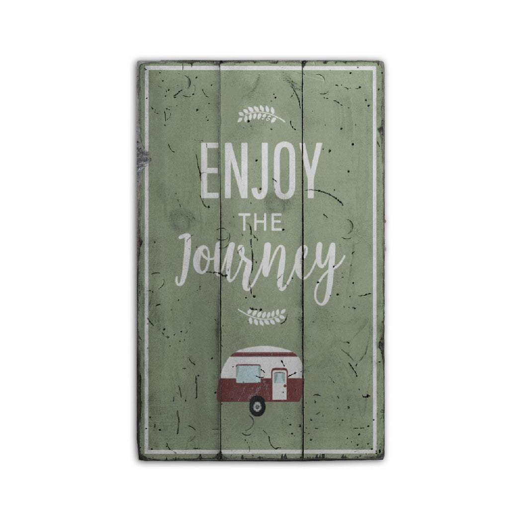 Camping Journey Rustic Wood Sign