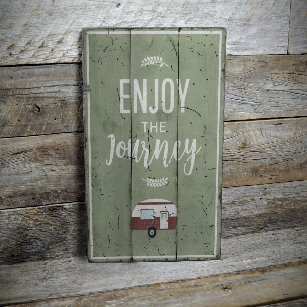 Camping Journey Rustic Wood Sign