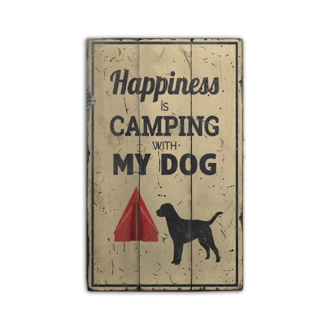 Camping with My Dog Rustic Wood Sign