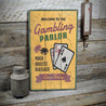 Gambling Parlor Rustic Wood Sign