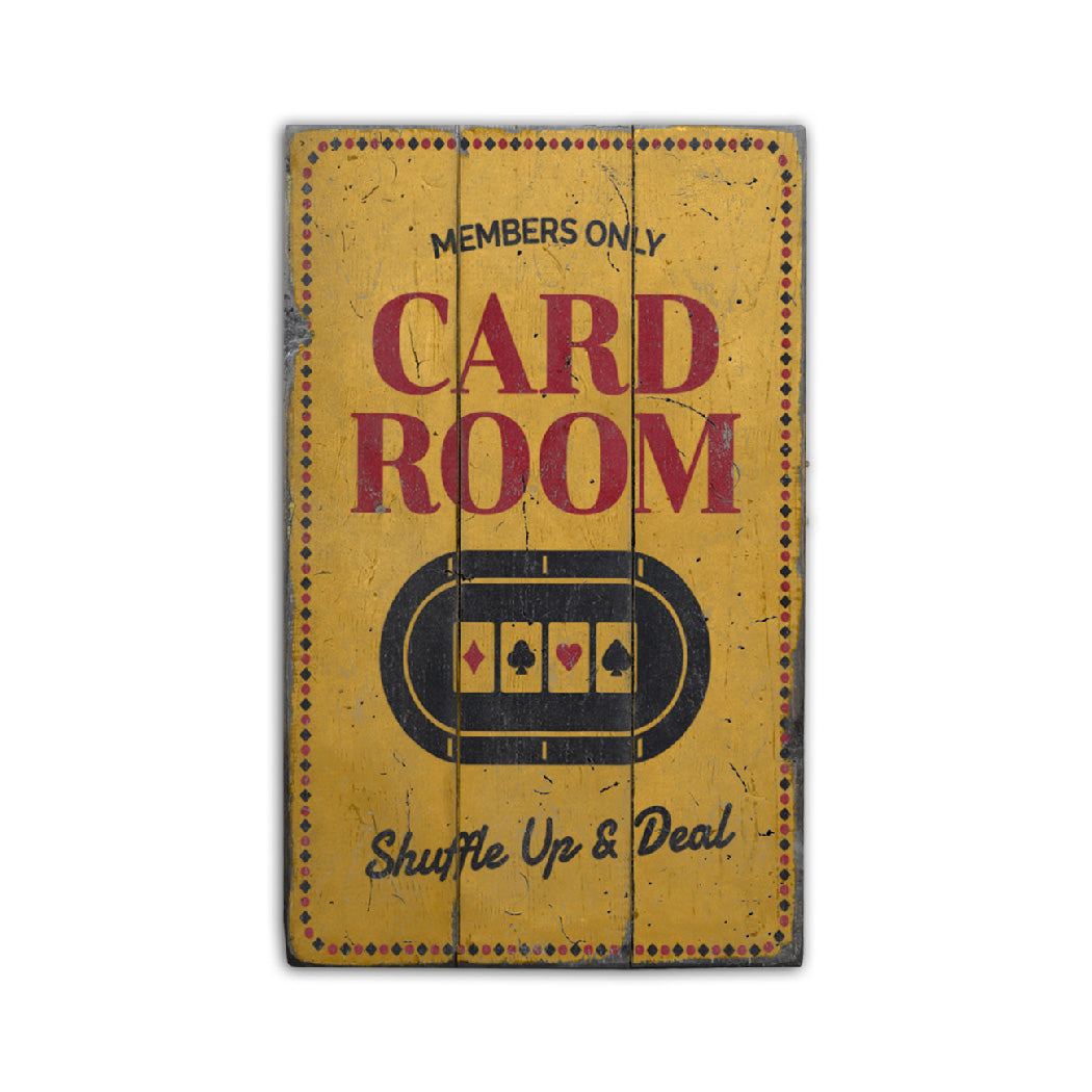 Card Room Rustic Wood Sign