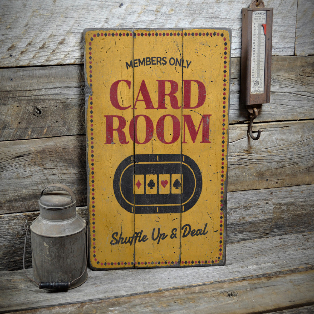 Card Room Rustic Wood Sign