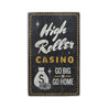 High Roller Casino Rustic Wood Sign