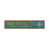 Key West Coordinates Rustic Wood Sign