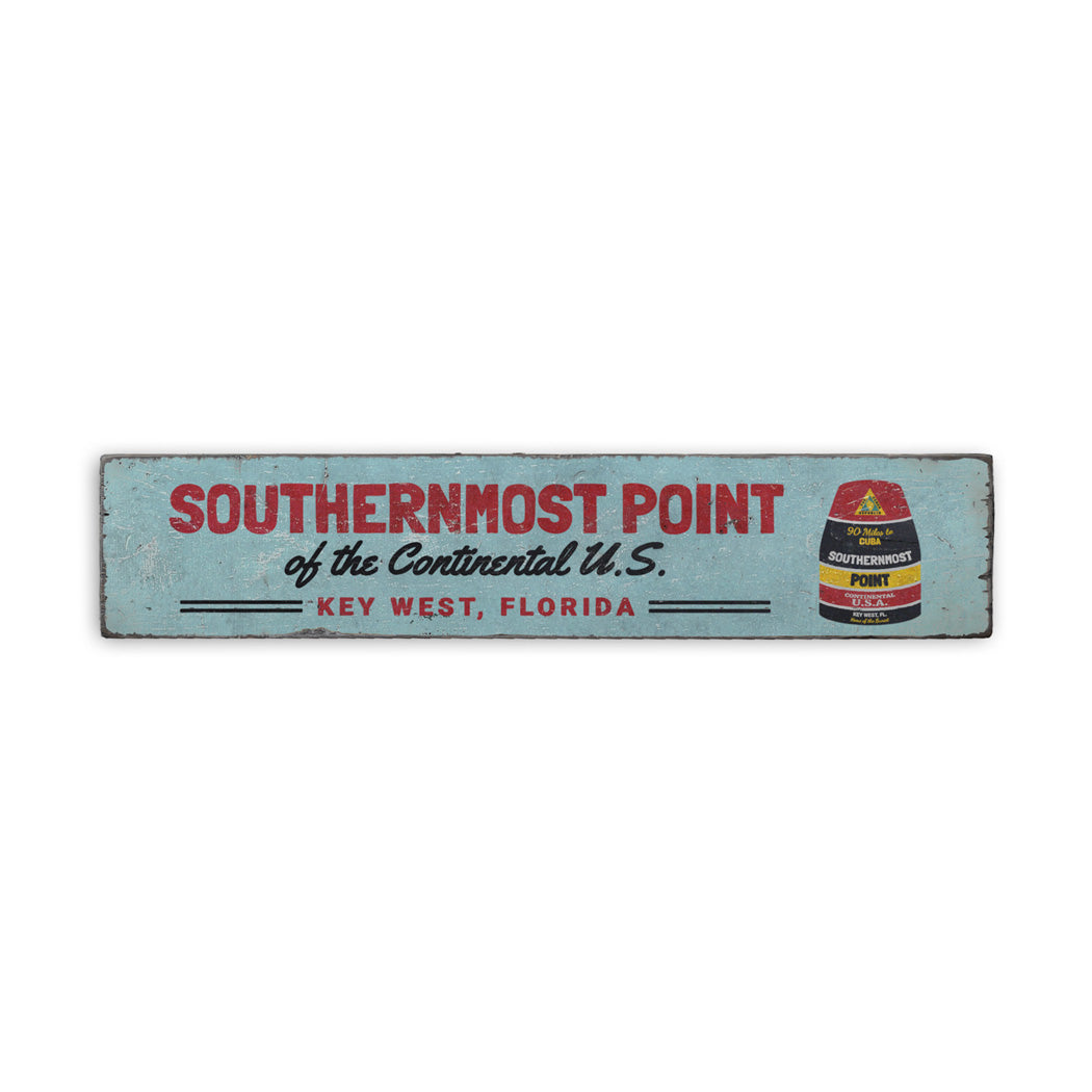 Southernmost Point Key West Rustic Wood Sign