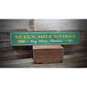 7 Mile Bridge Rustic Wood Sign