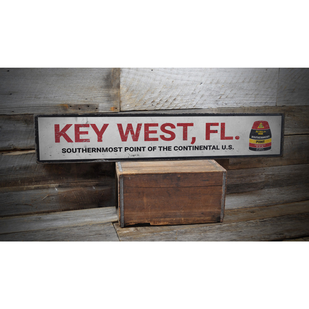 Southernmost Point Buoy Rustic Wood Sign