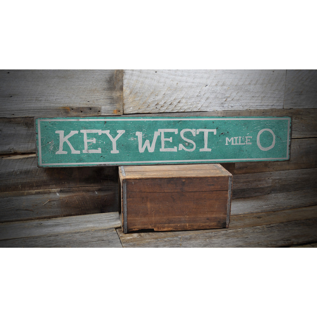 Key West Mile Marker Rustic Wood Sign