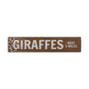 Giraffes Street Rustic Wood Sign