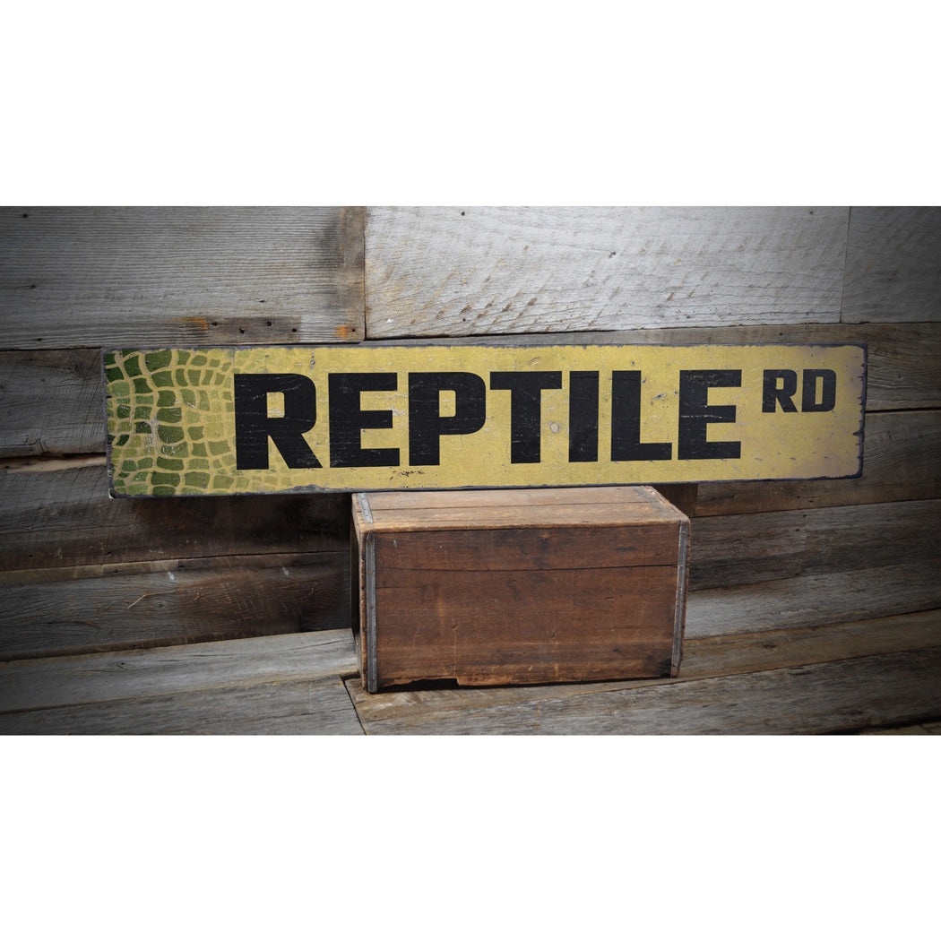 Reptile Street Rustic Wood Sign