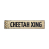 Cheetah Crossing Rustic Wood Sign