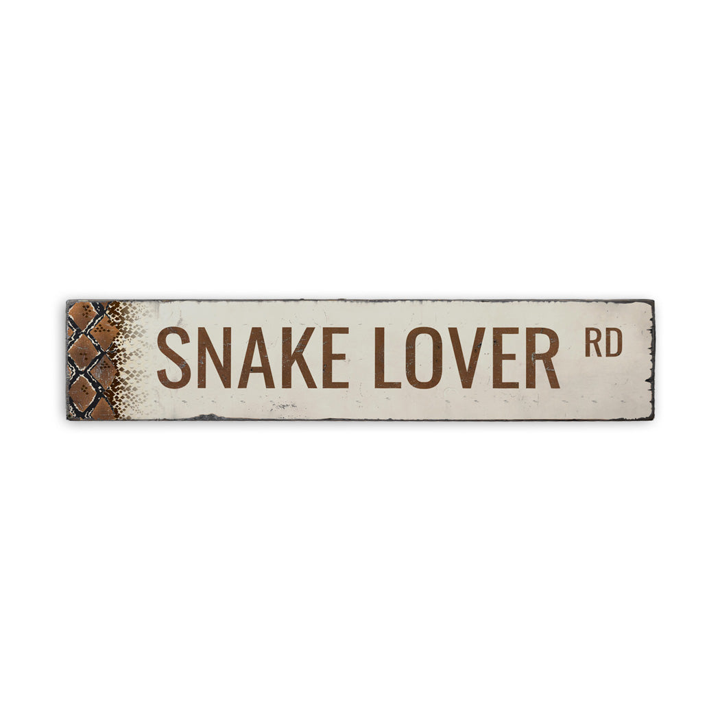 Snake Lover Street Rustic Wood Sign