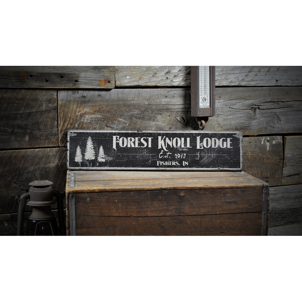 Lake House Est. Date Rustic Wood Sign