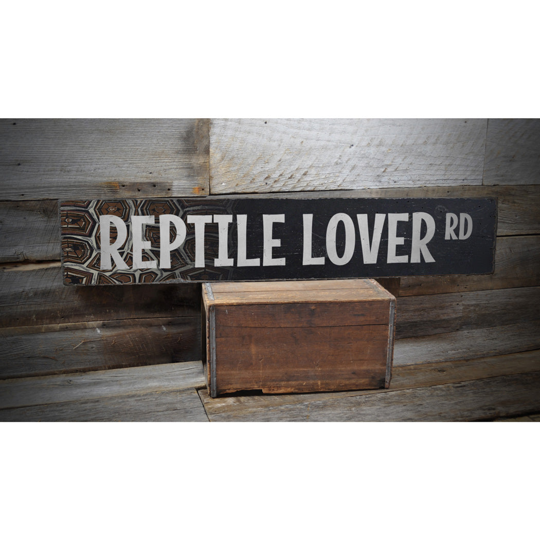 Reptile Lover Street Rustic Wood Sign