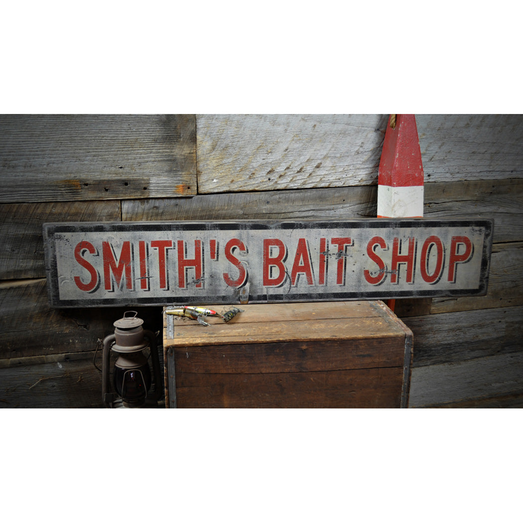 Bait Shop Rustic Wood Sign