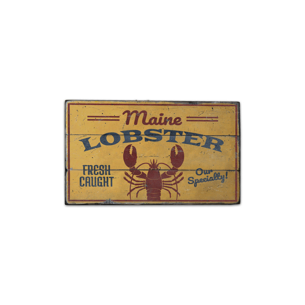 Maine Lobster Rustic Wood Sign