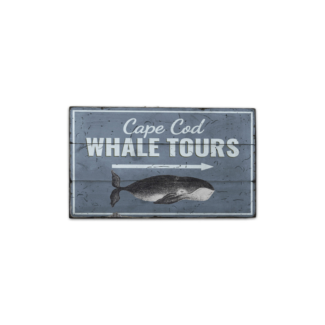 Cape Cod Whale Tours Rustic Wood Sign