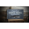 Cape Cod Whale Tours Rustic Wood Sign