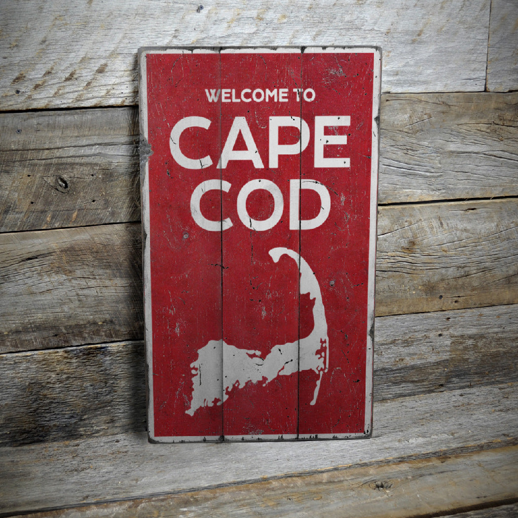 Cape Cod Welcome Rustic Wood Sign