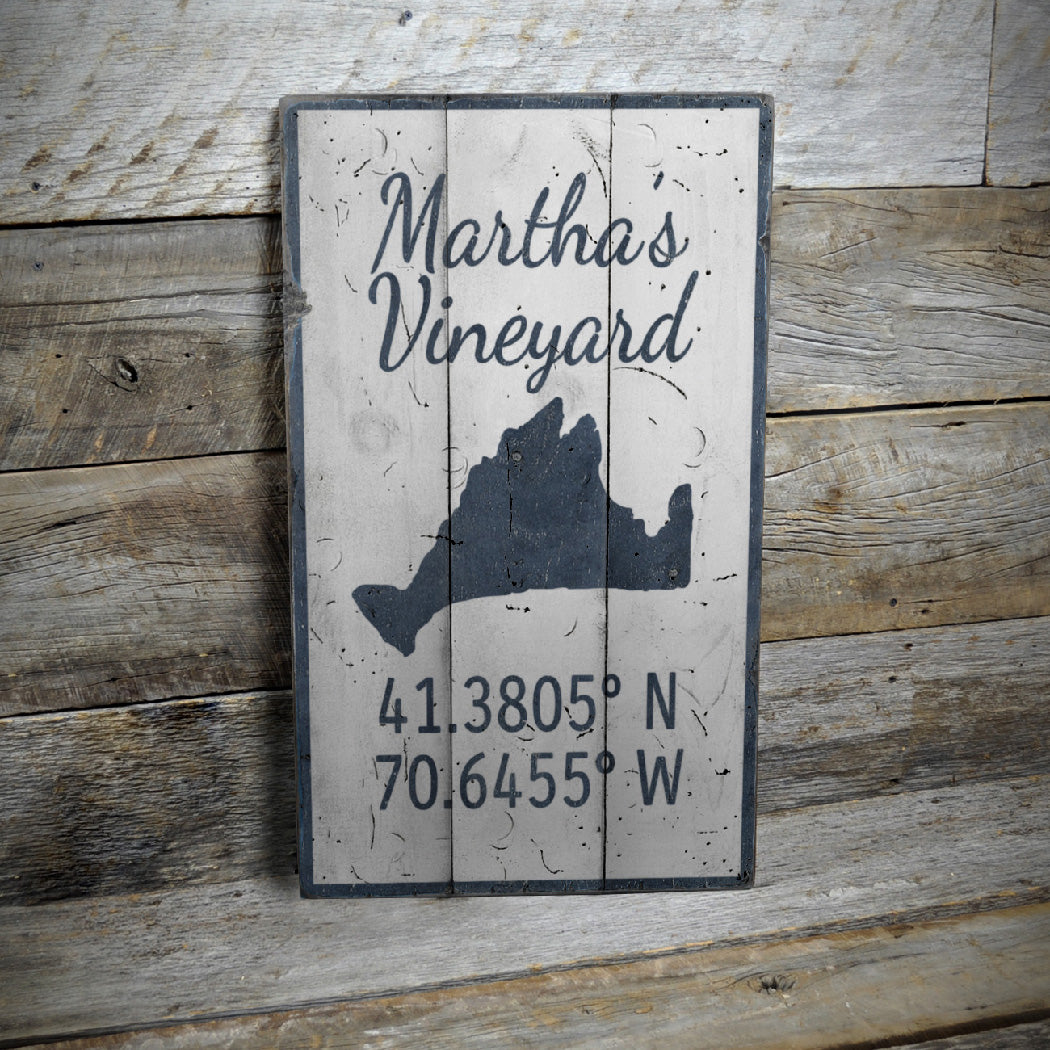 Marthas Vineyard Destination Rustic Wood Sign