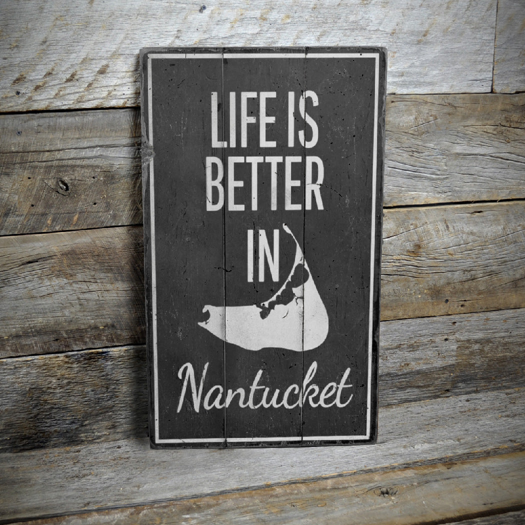 Nantucket Life Rustic Wood Sign