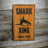 Cape Cod Shark Crossing Rustic Wood Sign