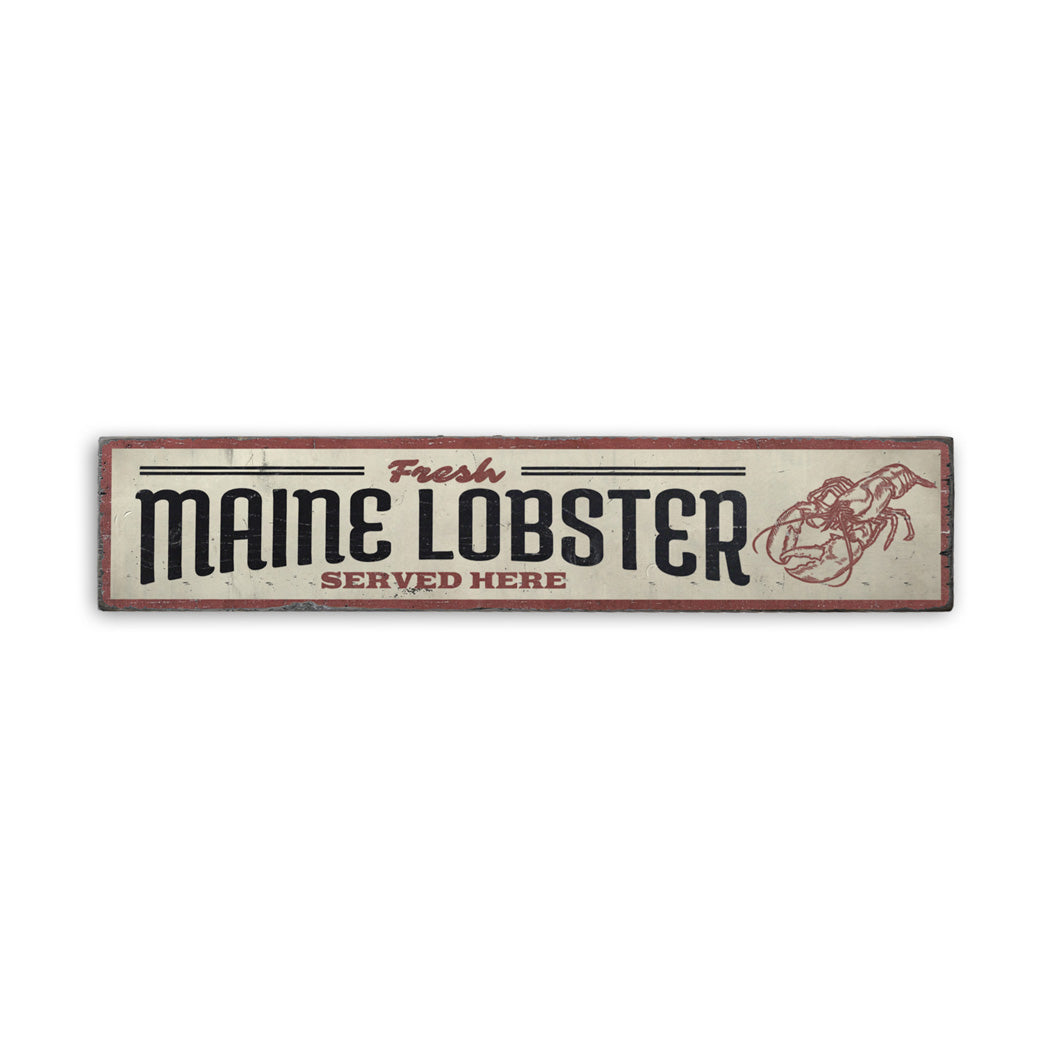 Maine Lobster Seafood Shack Rustic Wood Sign