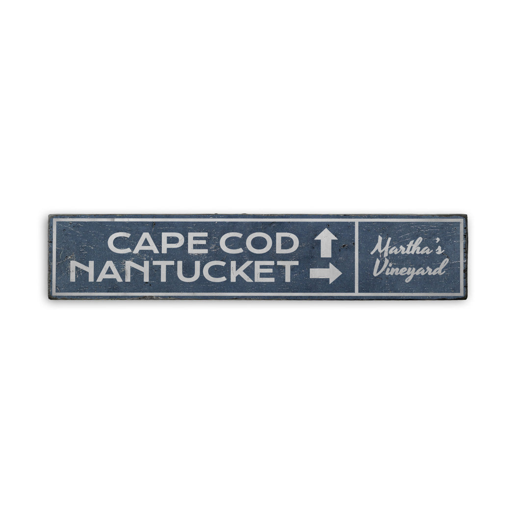 Cape Cod Nantucket Rustic Wood Sign