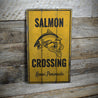 Salmon Crossing Rustic Wood Sign