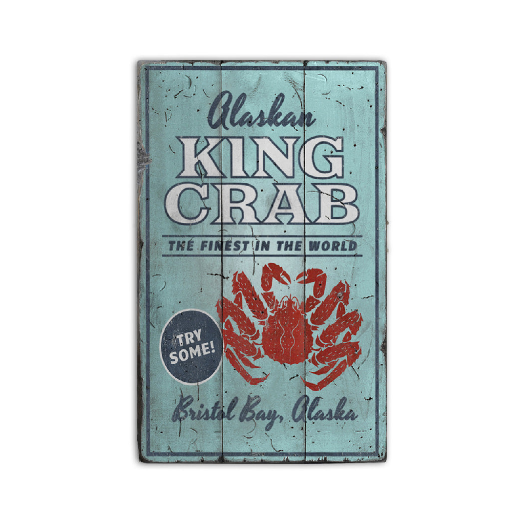 Alaskan King Crab Rustic Wood Sign