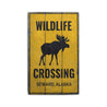 Wildlife Crossing Rustic Wood Sign