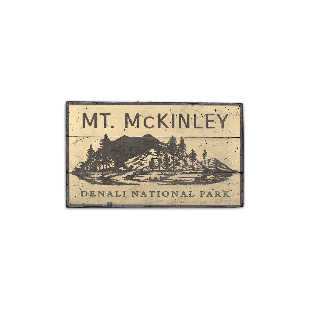 Mount McKinley Rustic Wood Sign