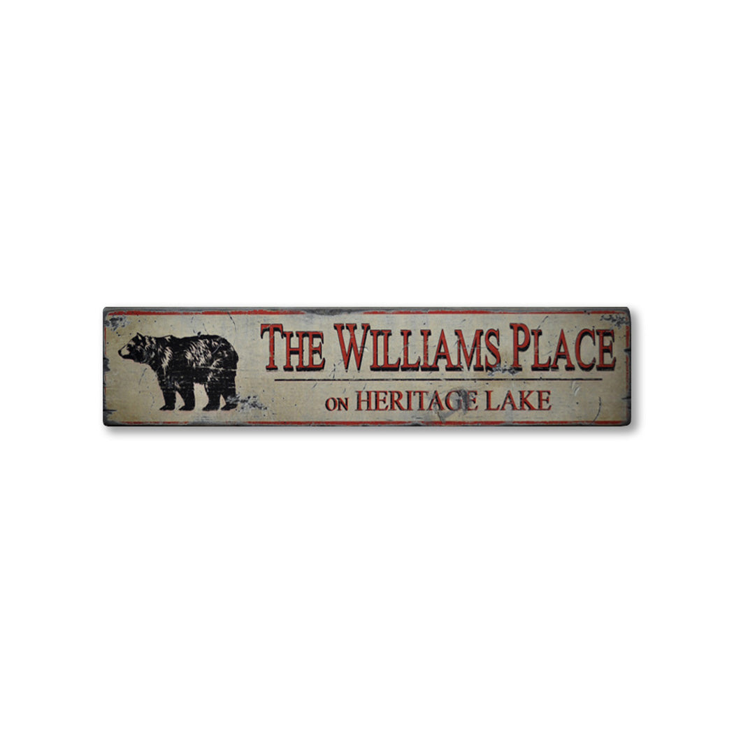 Family Lake House Rustic Wood Sign