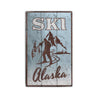 Ski Alaska Rustic Wood Sign