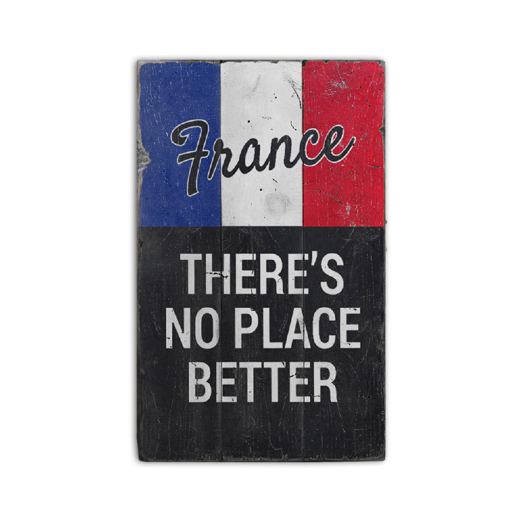 French Pride Rustic Wood Sign