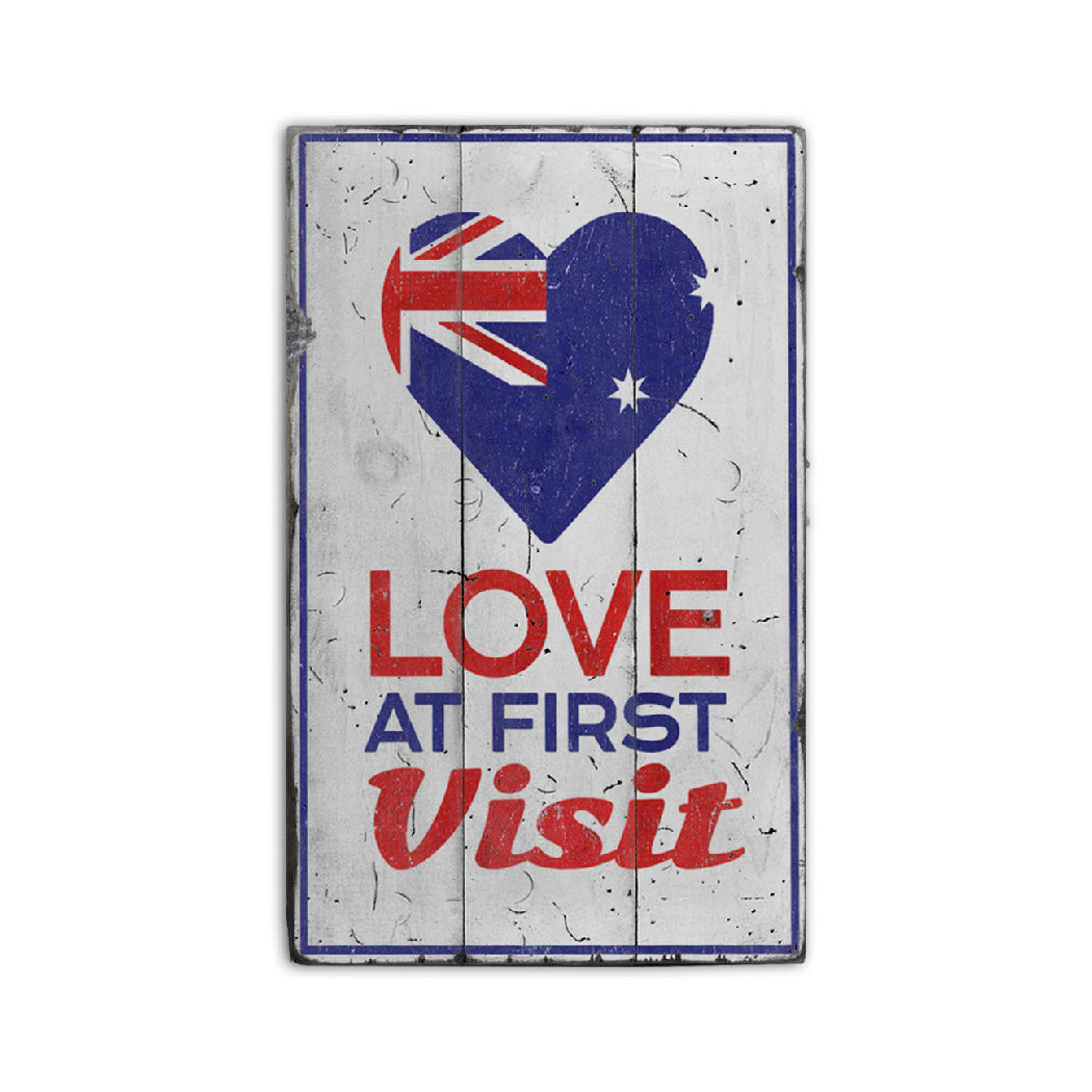 Love at First Visit Rustic Wood Sign