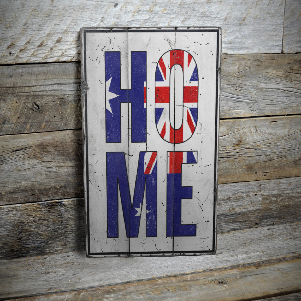 Australian Home Rustic Wood Sign