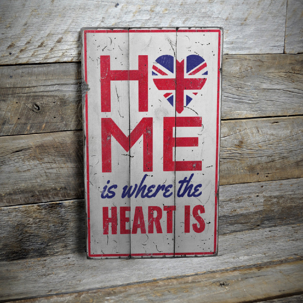 United Kingdom Home Rustic Wood Sign