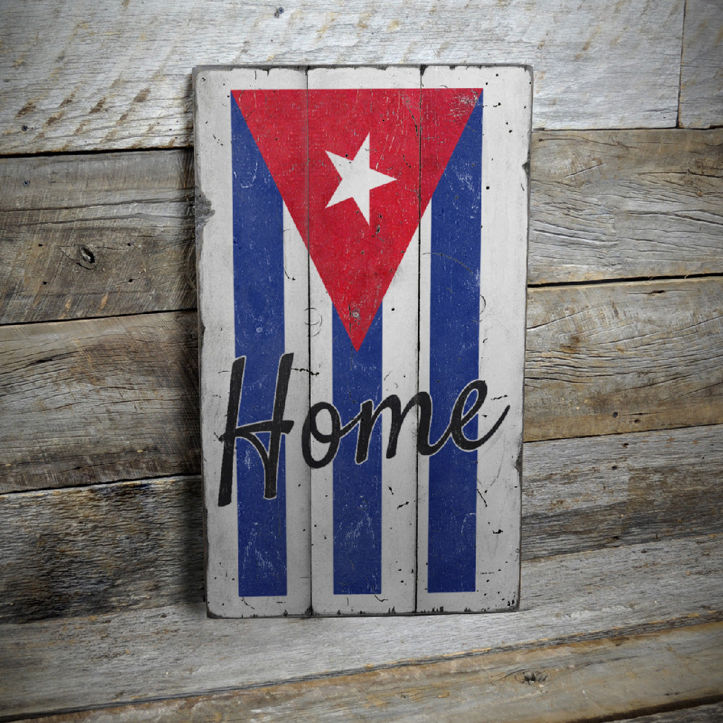 Cuban Home Rustic Wood Sign