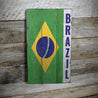 Brazil Flag Rustic Wood Sign